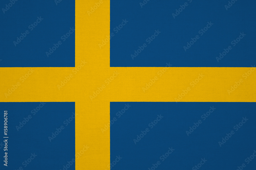 Sweden flag with fabric texture Sweden flag with fabric texture