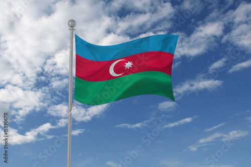 Free Download Azerbaijan flag waving in the sky - GFXLoad