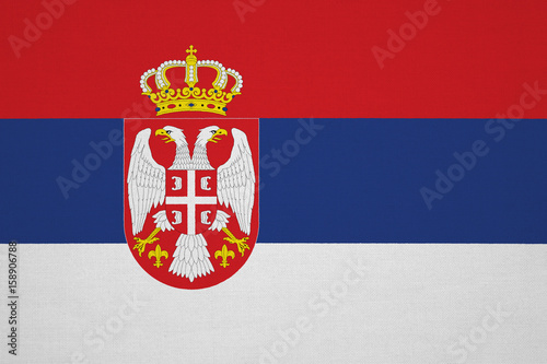Serbia flag with fabric texture