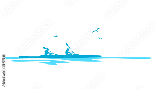 Silhouette Paddelboot