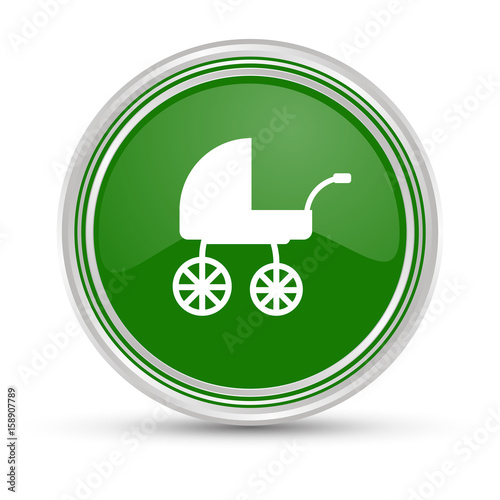 Grüner Button - Kinderwagen