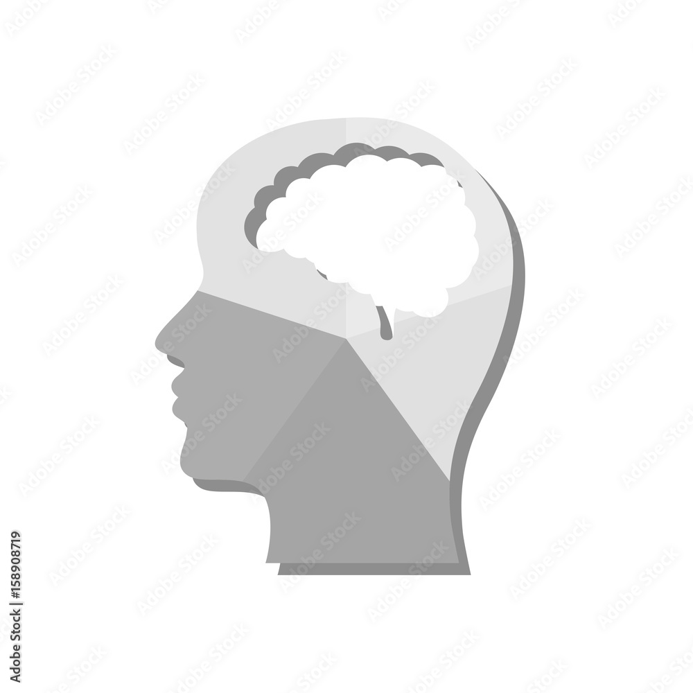 Icon - Gesicht mit Gehirn seitlich