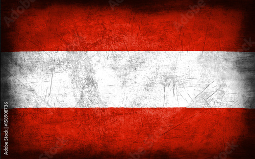 Austria flag with grunge metal texture