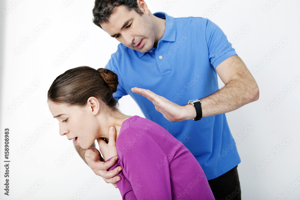 First aid techniques In case of choking, give the victim a maximum of five back slaps to try and dislodge the article from the airway First aid techniques In case of choking, give the victim a maximum of five back slaps to try and dislodge the article from the airway