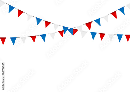 Russian flag festive bunting against. Party background with flag Fototapet