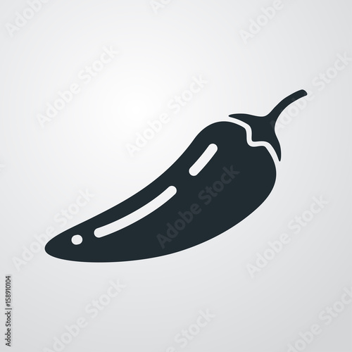 Icono plano chile picante en fondo degradado