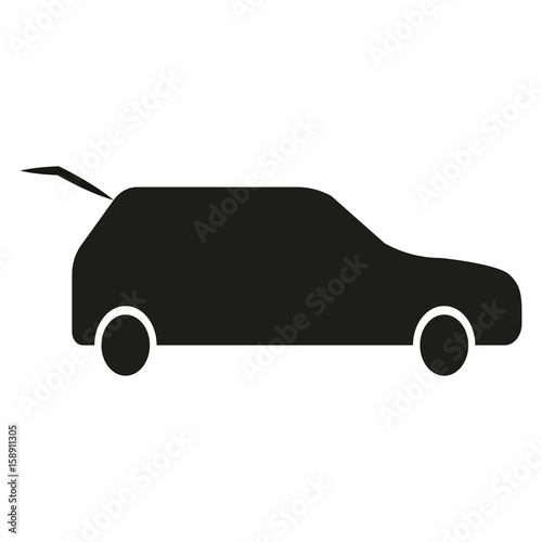 Vector image car with an open trunk.
