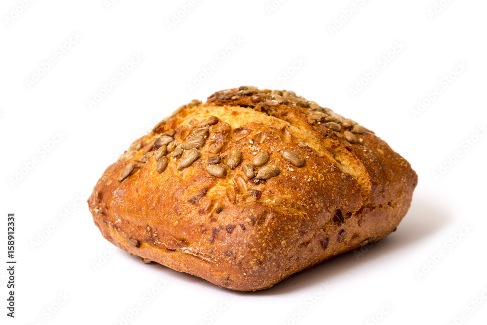 Körnerbrötchen auf weißem Hintergrund Körnerbrötchen auf weißem Hintergrund