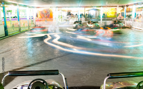 Bumper Cars Amusement Park Ride Blurred Motion