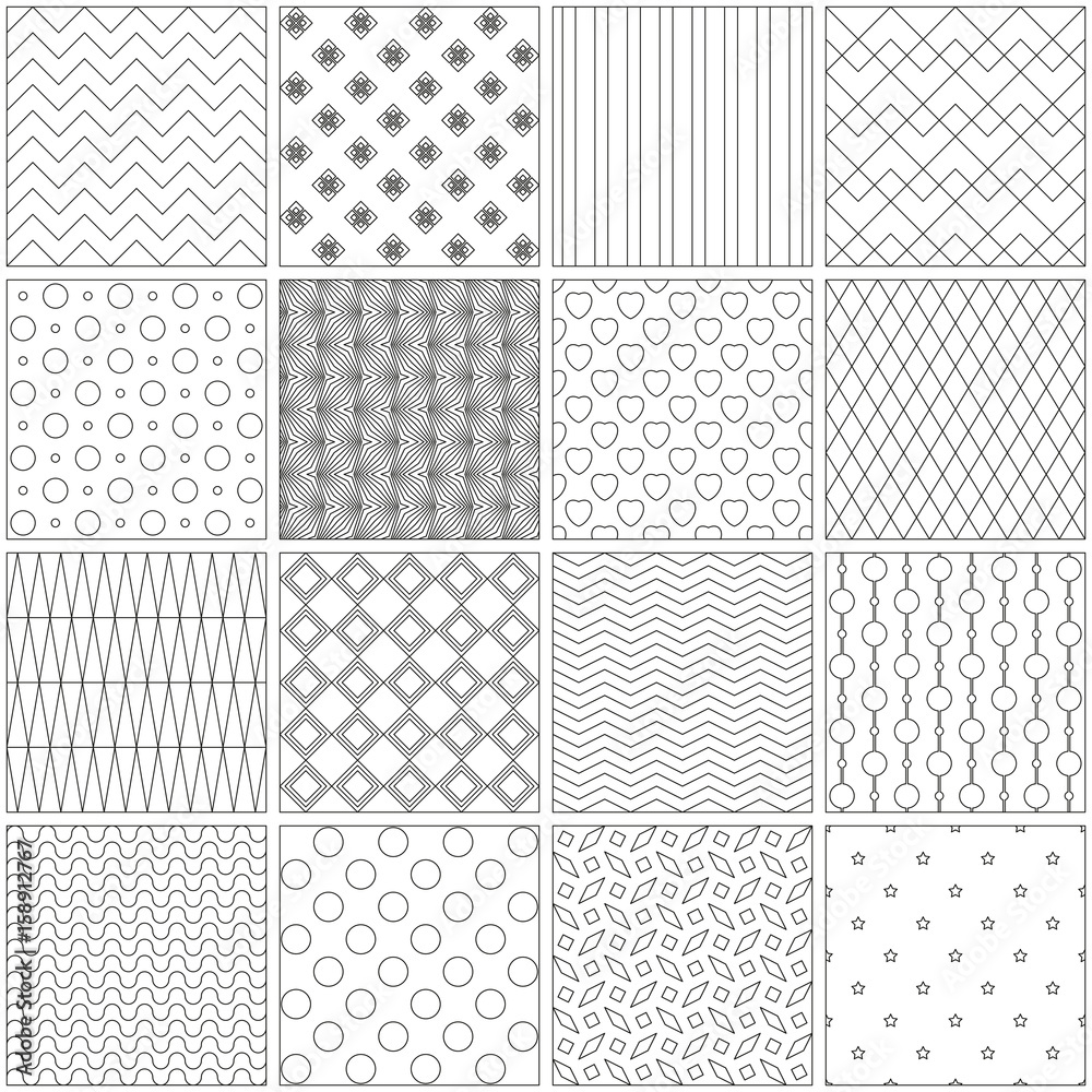 Design pages for coloring books. Vector illustration. Patchwork.