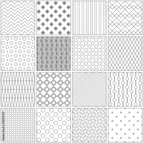 Design pages for coloring books. Vector illustration. Patchwork.