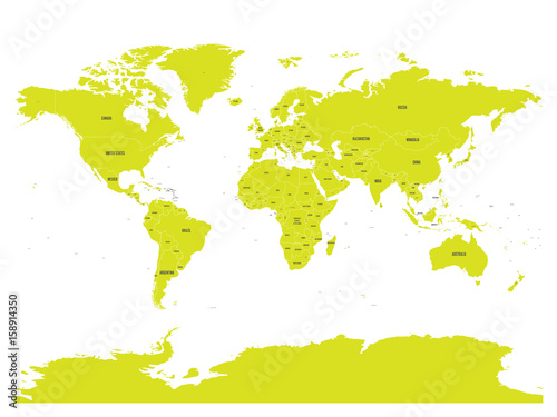Political map of world with in green. EPS10 vector illustration.