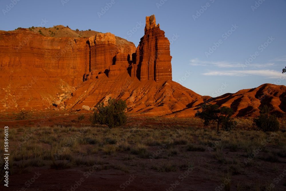 Chimney Rock at Sunset A