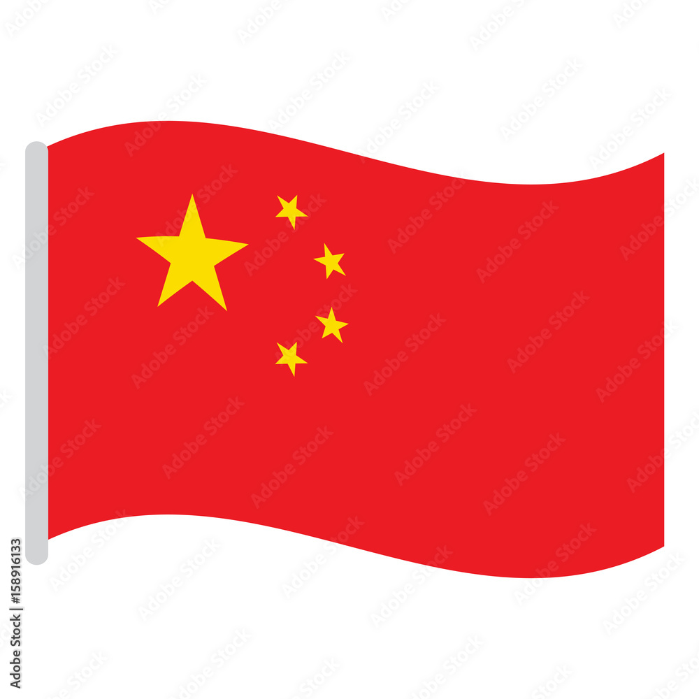 Isolated Chinese flag on a white background, Vector illustration Isolated Chinese flag on a white background, Vector illustration