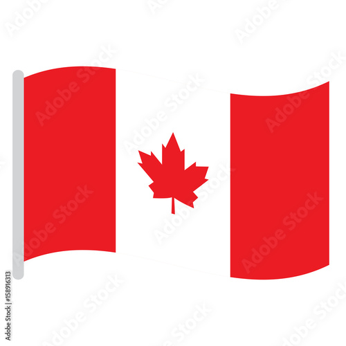 Isolated Canadian flag on a white background, Vector illustration