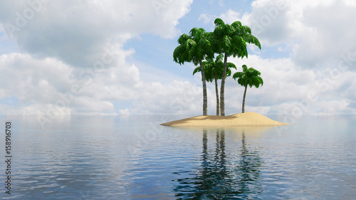 Tropical Islands Scene 3D illustration