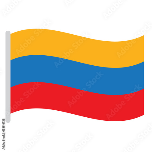 Isolated Colombian flag on a white background  Vector illustration