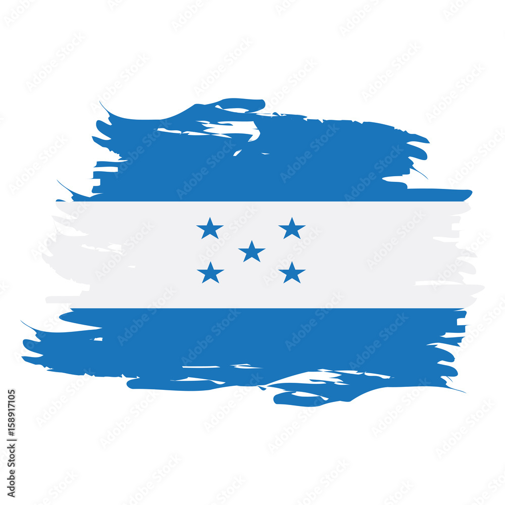 Isolated grunge textured flag of Honduras, Vector illustration - obrazy, fototapety, plakaty 