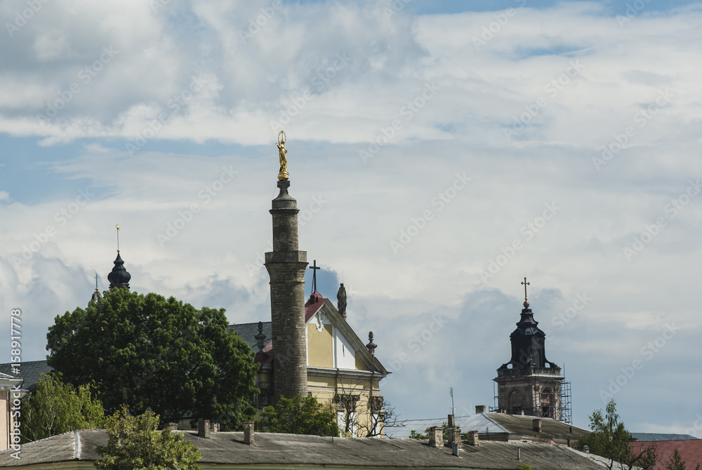 Naklejka premium Catholic church in spring