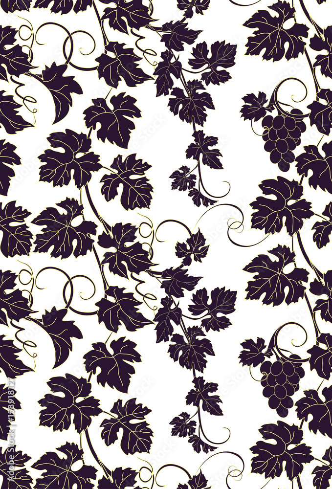 Fototapeta premium Vector repeating pattern with vines in vintage style.