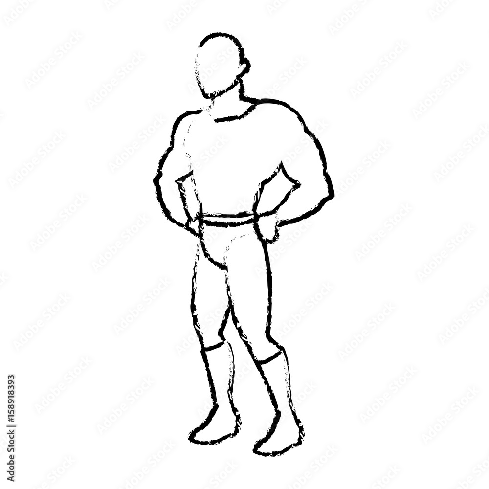 Fototapeta premium superhero wearing suit cape boots default image vector illustration