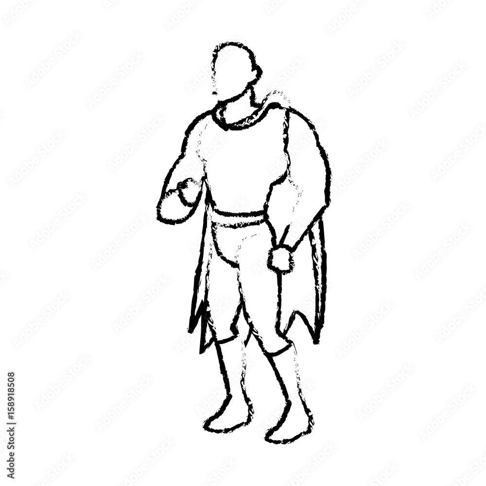 Fototapeta premium superhero wearing suit cape boots default image vector illustration