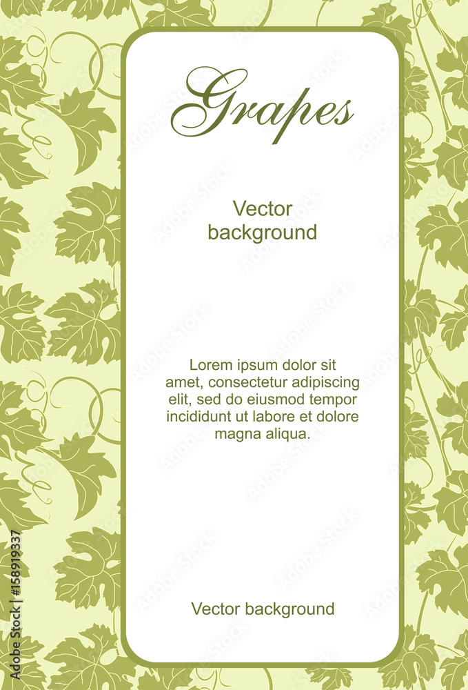 Vector background with vines in vintage style.