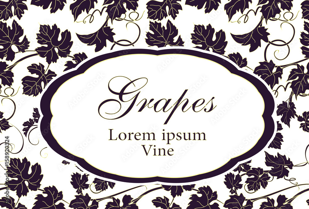 Vector background with vines in vintage style.