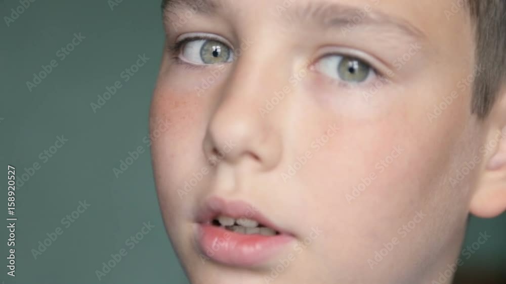 Child portrait, boy looks at the camera Child portrait, boy looks at the camera