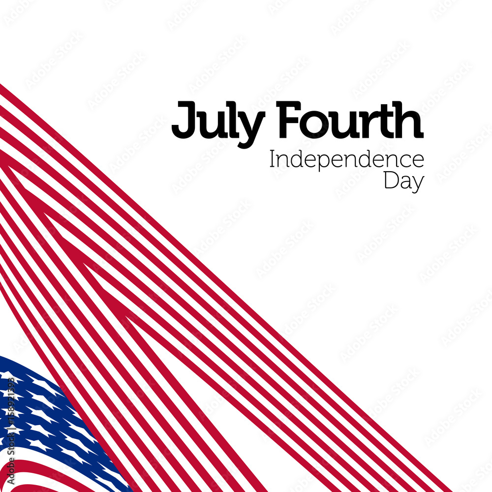Happy Independence Day. Blue and Red color Curly twisted Flag of USA set. July Fourth United States federal holiday 3d vector illustration Happy Independence Day. Blue and Red color Curly twisted Flag of USA set. July Fourth United States federal holiday 3d vector illustration