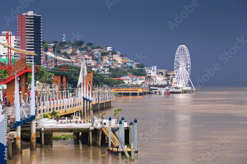 View of the Malecon and the Guayas River in Guayaquil, Ecuador