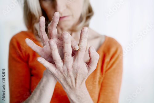 Elderly person with painful hand