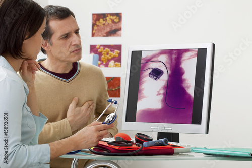 Photography Models On screen, x-ray of a pacemaker