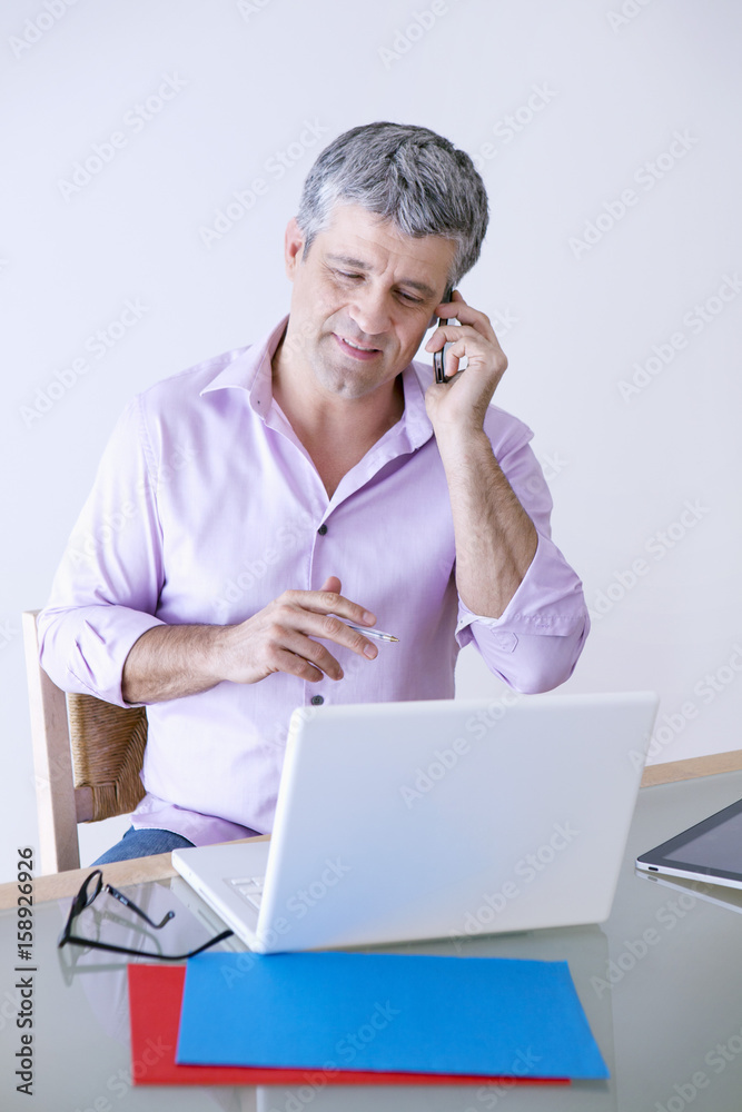 Man working at home