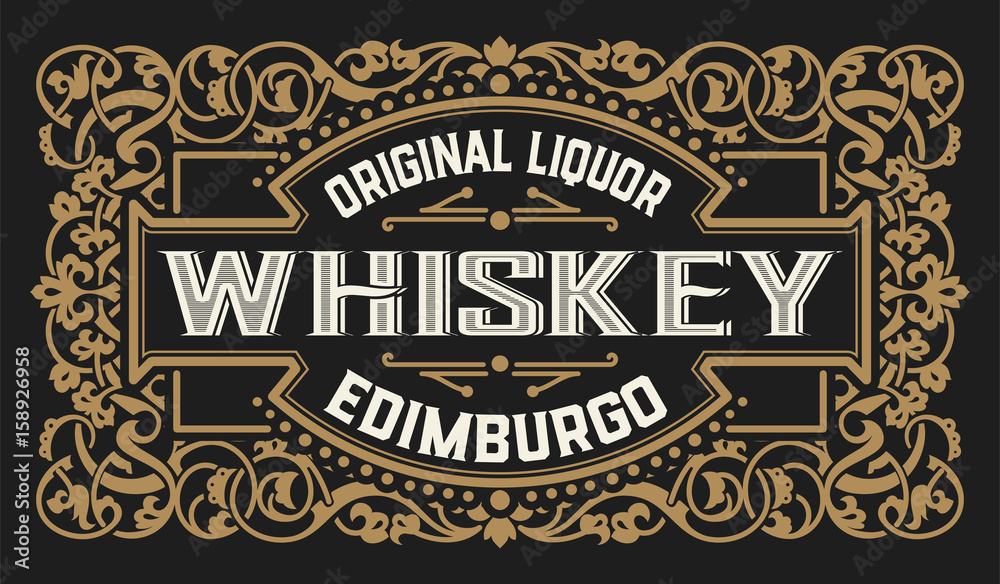 Vintage label for whiskey packing