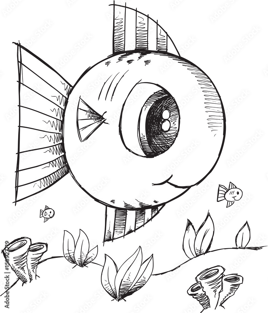 Doodle Fish Vector Illustration Art