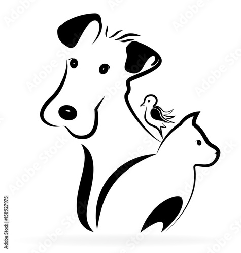  Dog cat and bird logo silhouette 