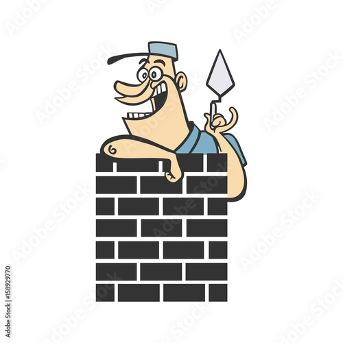 home builder cartoon vector illustration photo