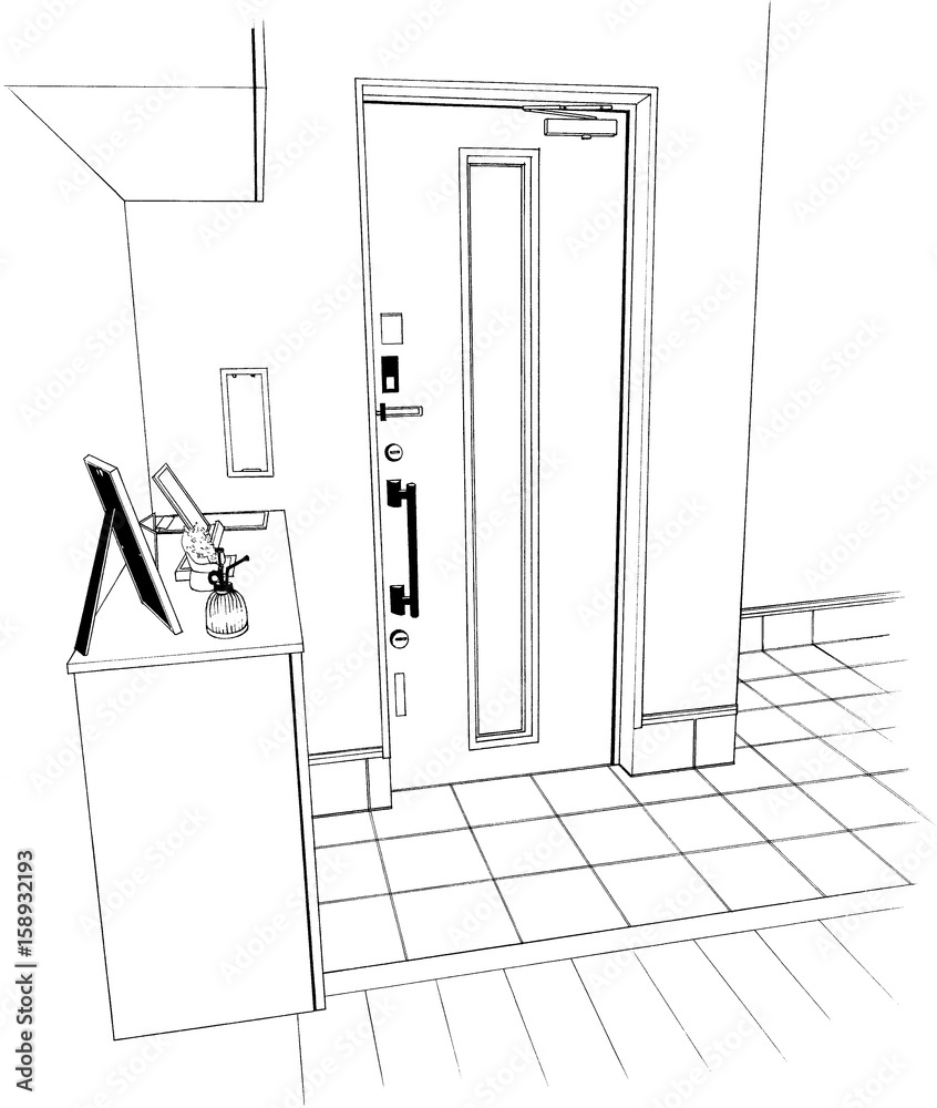 漫画風ペン画イラスト 玄関 Stock イラスト Adobe Stock 漫画風ペン画イラスト 玄関 Stock イラスト Adobe Stock