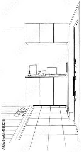漫画風ペン画イラスト 玄関 Stock Illustration Adobe Stock 漫画風ペン画イラスト 玄関 Stock Illustration Adobe Stock