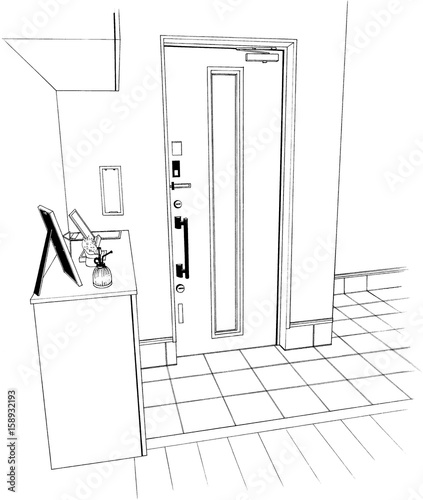 漫画風ペン画イラスト 玄関 Stock Illustration Adobe Stock 漫画風ペン画イラスト 玄関 Stock Illustration Adobe Stock