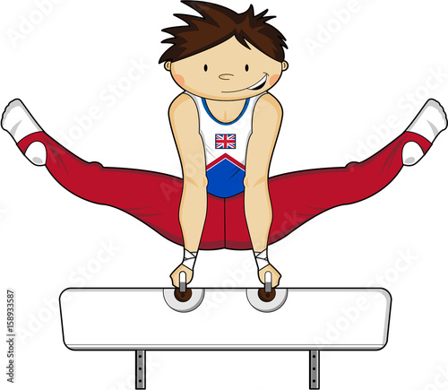 Cute Cartoon Gymnast Boy