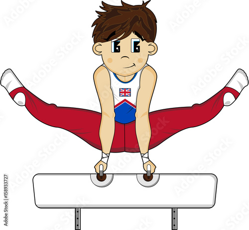 Cute Cartoon Gymnast Boy