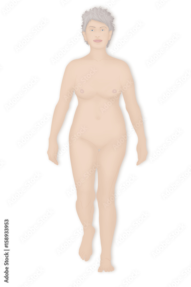 Fototapeta premium Silhouette of an elderly woman