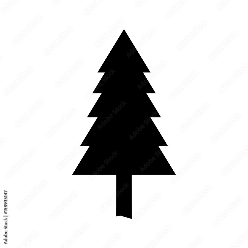 silhouette pine tree natural forest botanical vector illustration silhouette pine tree natural forest botanical vector illustration
