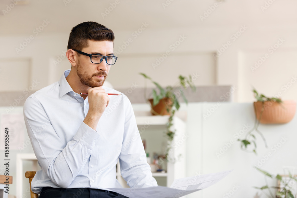 Young man in offfice Young man in offfice
