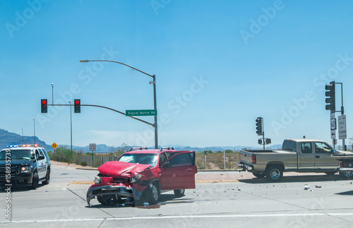 Car crash accident on street.
