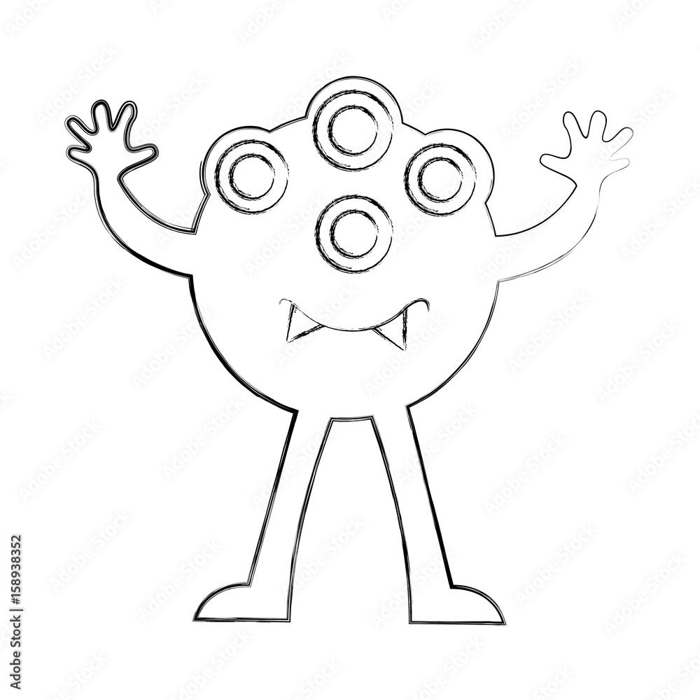 Fototapeta premium funny monster character icon vector illustration design