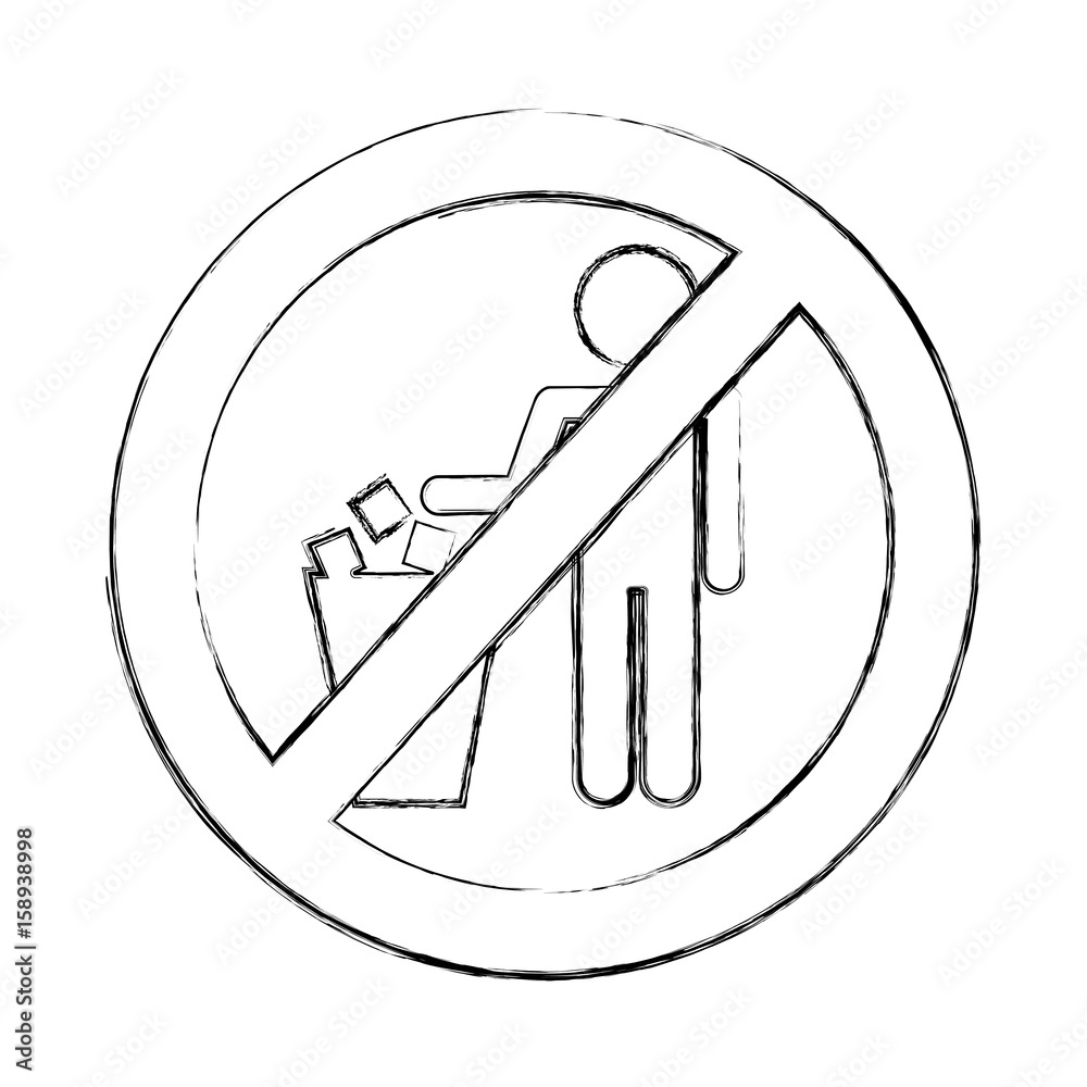 denied To deposit garbage sign vector illustration design denied To deposit garbage sign vector illustration design