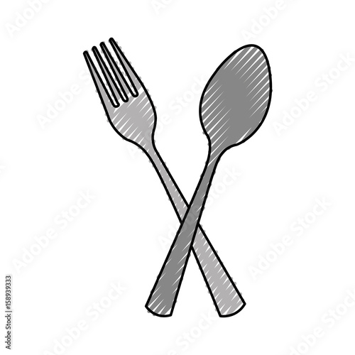 kitchen fork and spoon isolated icon vector illustration design